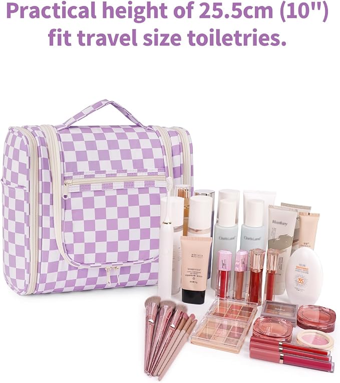 Narwey Checked Hanging Travel Toiletry Bag - Image 4