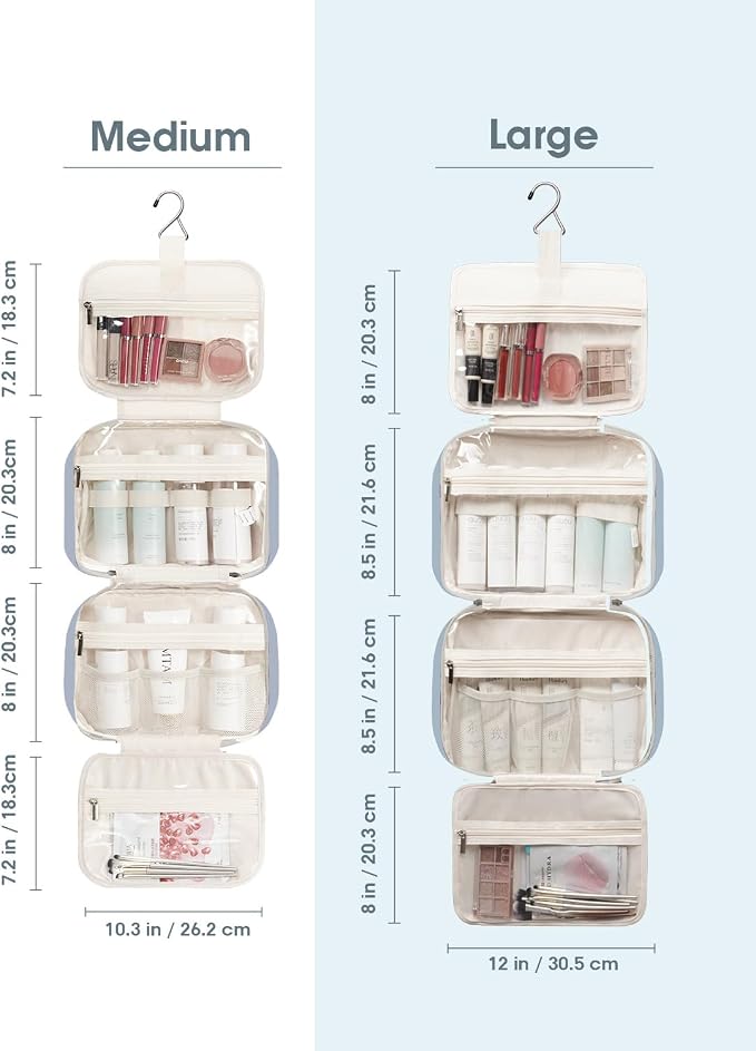 Narwey Hanging Toiletry Bag for Women Travel Makeup Bag Organizer Toiletries - Image 5