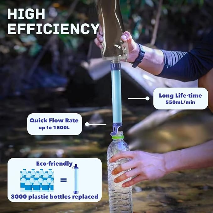 Personal Water Filter Straw Outdoor Portable Filtration Emergency Survival Gear - Image 4