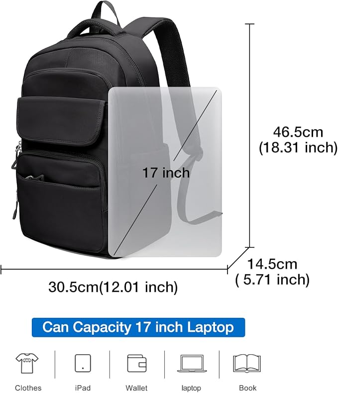 FOXLOVER Travel Laptop Backpack, Anti-Theft Slim Business Backpack, School - Image 4
