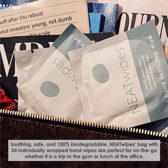 NEATwipes Hand Sanitizing Wipes | Travel Size | Disposable Wet Wipe & Planet - Image 5