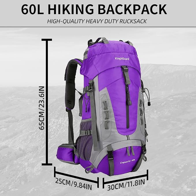 King'sGuard 60L Hiking Backpack Lightweight Camping Backpack - Image 5