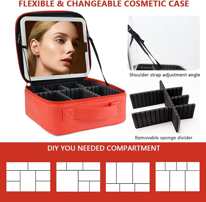 Travel Makeup Bag for Makeup Artists Large Makeup Case, - Image 2