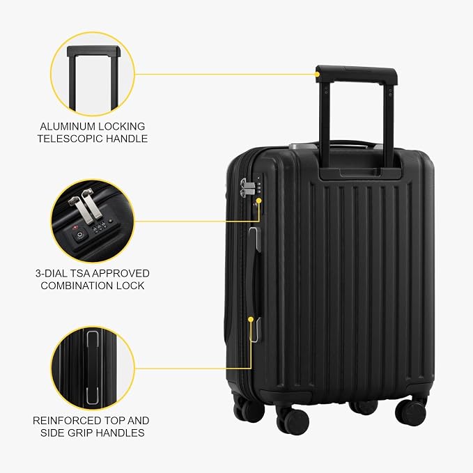 LEVEL8 Grace Hard Shell Carry on Luggage - Image 9