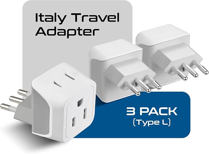 Ceptics Italy Travel Plug Adapter, Chile Plug Adapter - Image 2