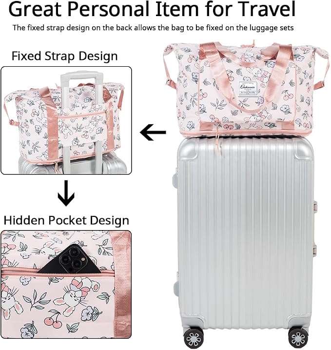 Large Capacity Foldable Travel Bag Expandable Portable Carry on Bag Dry&Wet - Image 3
