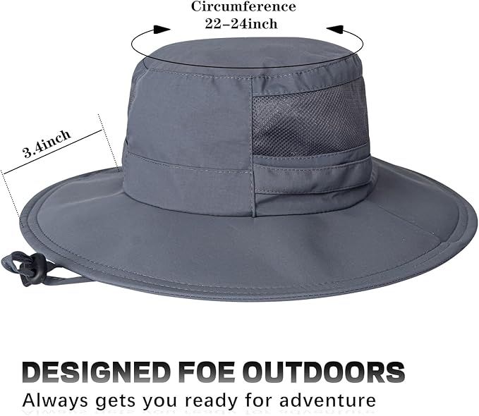Sun Hat for Men/Women, UPF 50+ Fishing Hat, Waterproof Wide Brim Bucket Hat - Image 3