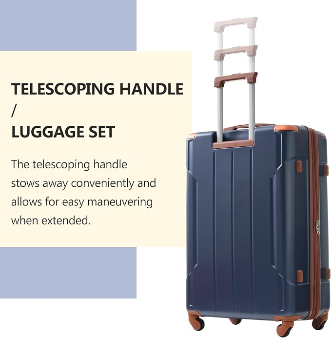 Merax Luggage Set 3 Piece Expandable Lightweight Suitcases - Image 8