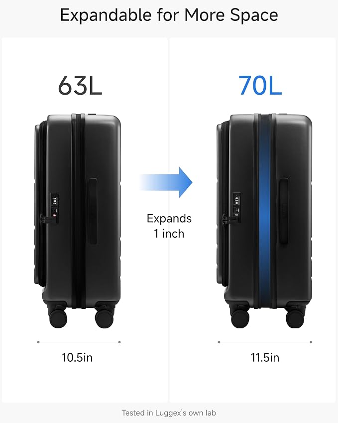 LUGGEX Checked Luggage with Spinner Wheels, FLO5 Expandable Polycarbonate Hard - Image 4