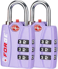 Forge Luggage Locks TSA Approved 2 Pack Purple, Small Combination Lock by Forge