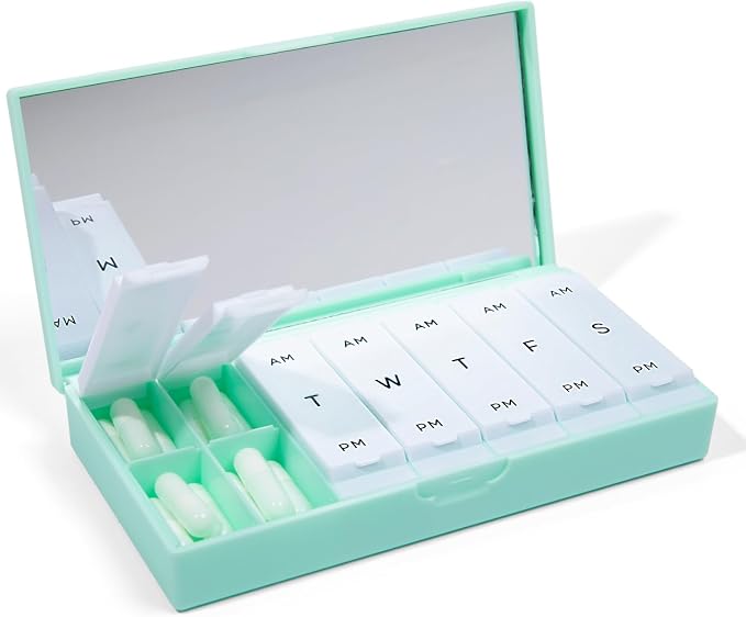 PORT X POLISH Designer Weekly Pill Box Organizer | Compact, Stylish 7-Day by PORTXPOLISH