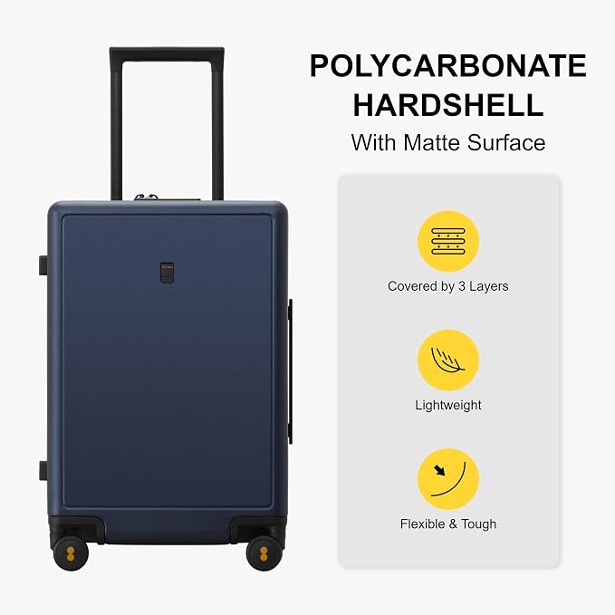 LEVEL8 Elegance Checked Luggage, 24 Inch Hardside Suitcase, Lightweight Matte - Image 4