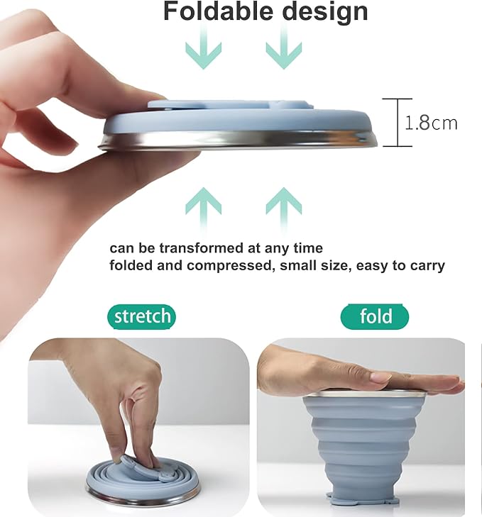 2 Pack Silicone Collapsible Cups - Image 2