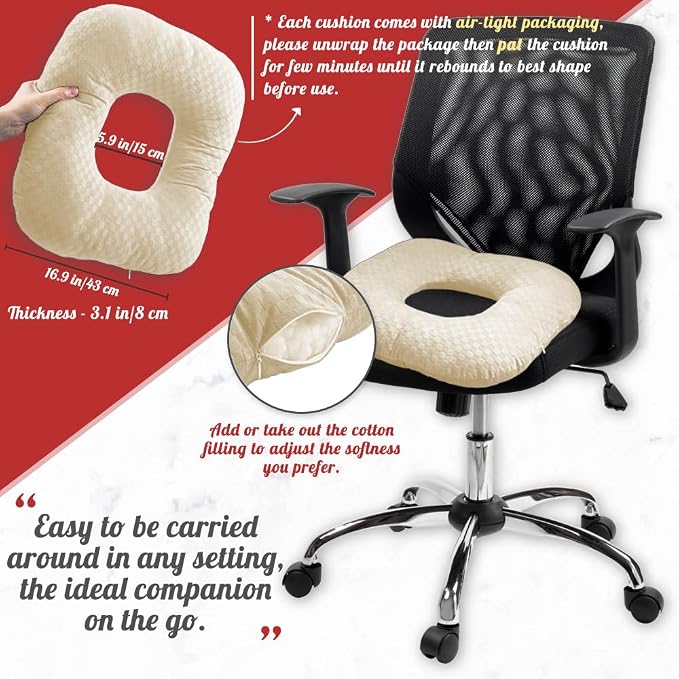 Stuffed Donut Pillow Seat Cushion | - Image 6