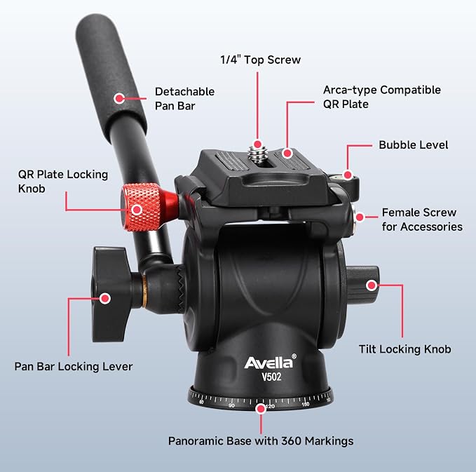 Avella Mini Carbon Fiber Camera Tripod MP20C, Portable Lightweight Tabletop - Image 2