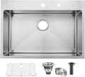 Comllen 28 Inch Drop in Kitchen Sink, 28x18 Inch Top Mount 18 Gauge Stainless by Comllen