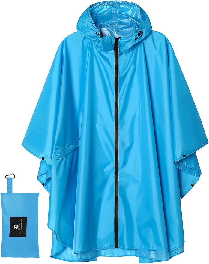 SaphiRose Unisex Rain Poncho Raincoat Hooded by SaphiRose