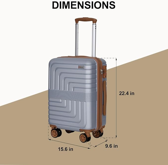 Romswi Expandable 22" Carry On Luggage, Hardshell Suitcase - Image 8