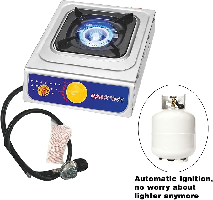 Vivicreate Propane Gas Stove 10000 BTU Single Burner Stainless Steel Cooktop - Image 4