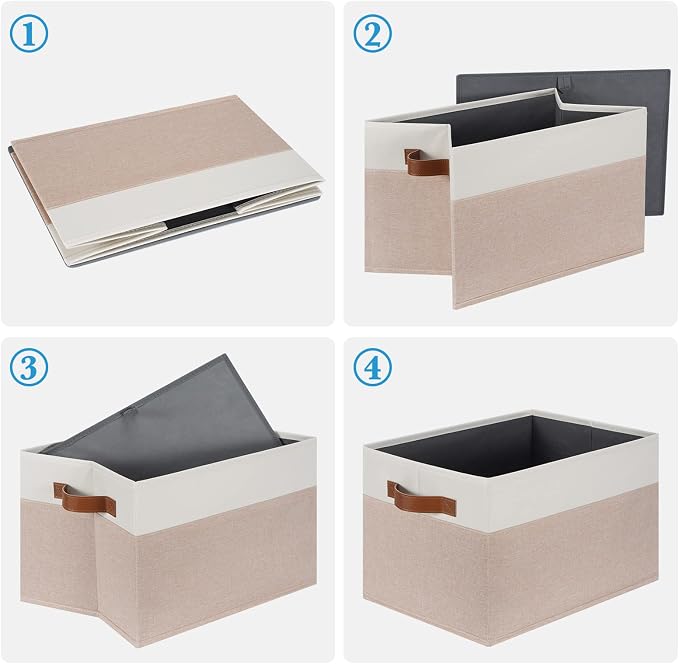 Large Fabric Storage Bins, Foldable Fabric Storage Baskets - Image 5
