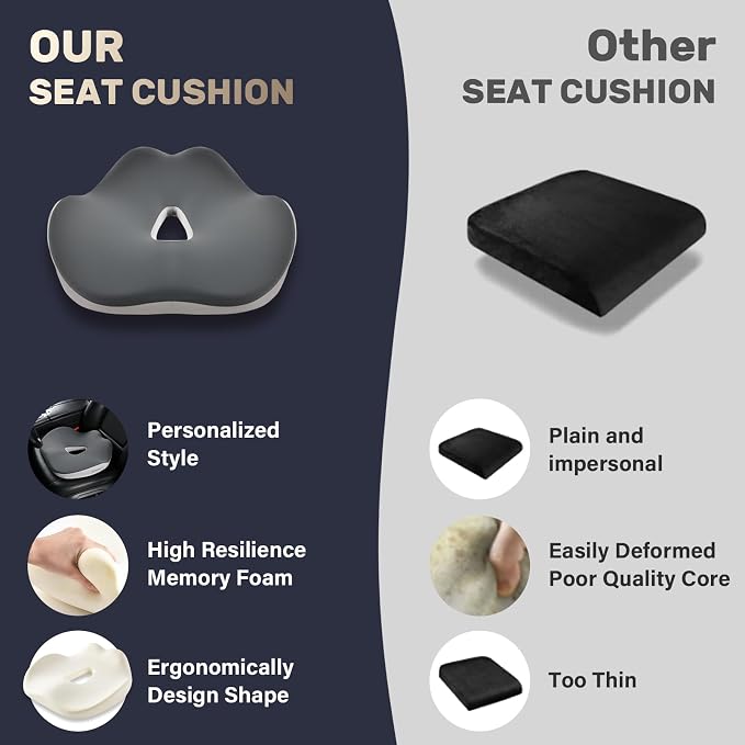 Coverado Car Seat Cushion with Memory Foam, Ergonomic Driving Seat Cushion - Image 8