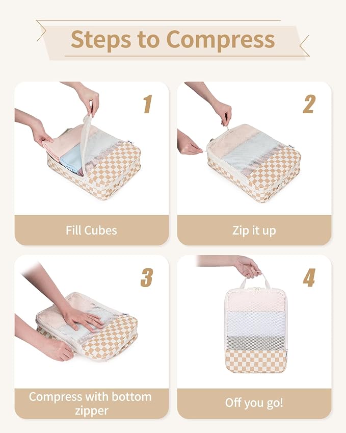 Narwey 6 Set Compression Packing Cubes - Image 5