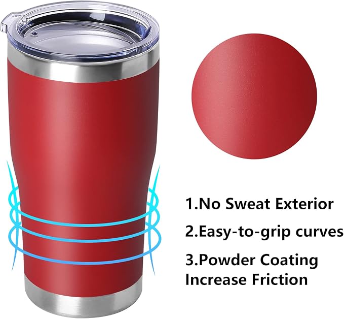 DOMICARE 20oz Tumbler with Lid Stainless Steel Tumblers Bulk, Double Wall - Image 2