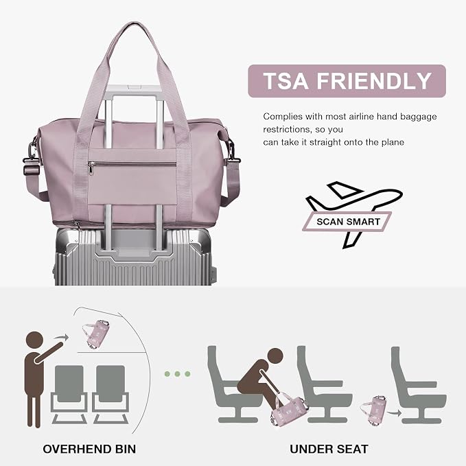 Travel Duffel Bag, Sports Tote Gym Bag, Shoulder Weekender Overnight Bag - Image 5