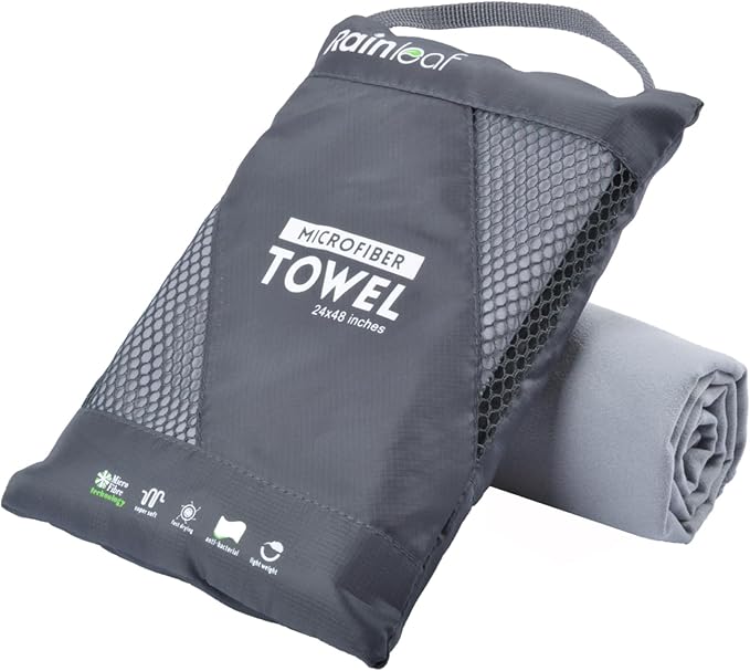 Rainleaf Microfiber Towel Perfect Travel & Gym & Camping Towel. Quick Dry by Rainleaf