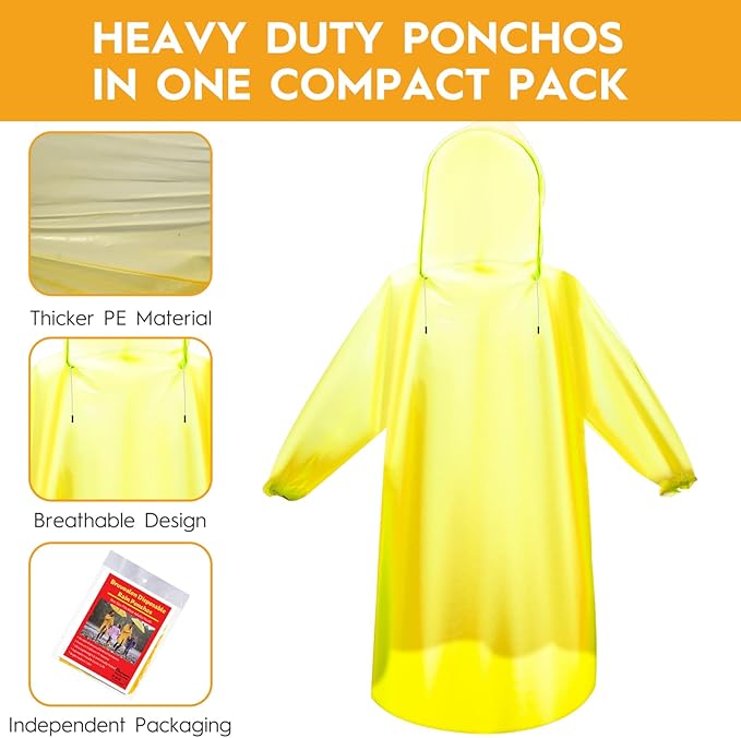 Bruvoalon 6 & 20 Pack Disposable Rain Ponchos - Image 2