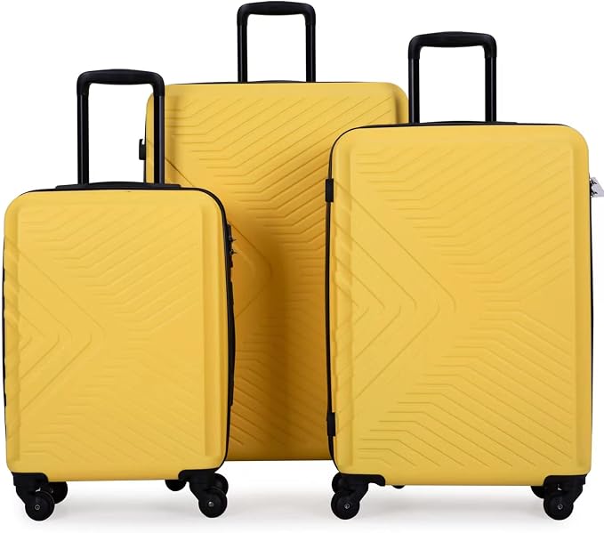 Campfun 3 Piece Luggage Sets, Hardshell ABS Luggage by Campfun