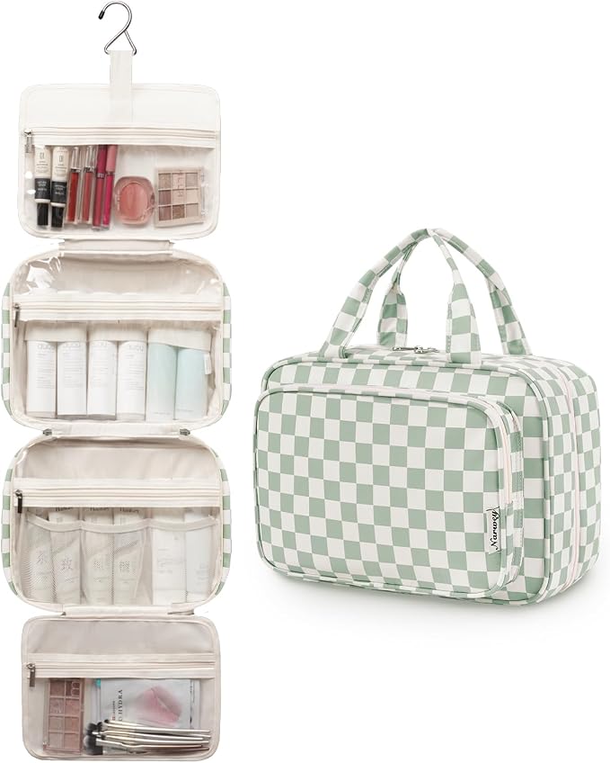 Narwey Travel Toiletry Bag for Women Large Hanging Makeup Bag Organizer - Image 4