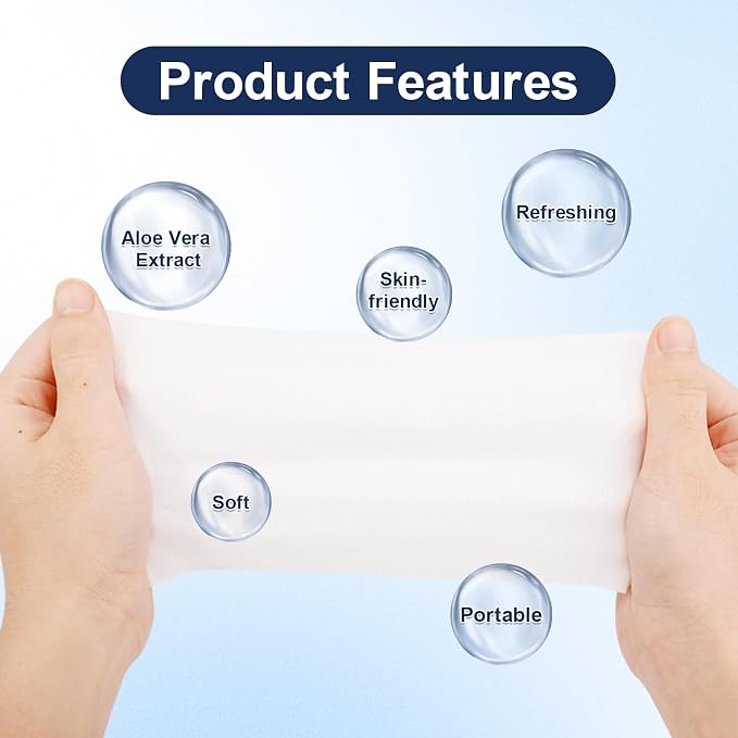200 Pcs Wet Wipes Individually Wrapped, Aloe Vera Hand Wipe, Disposable Skin - Image 3