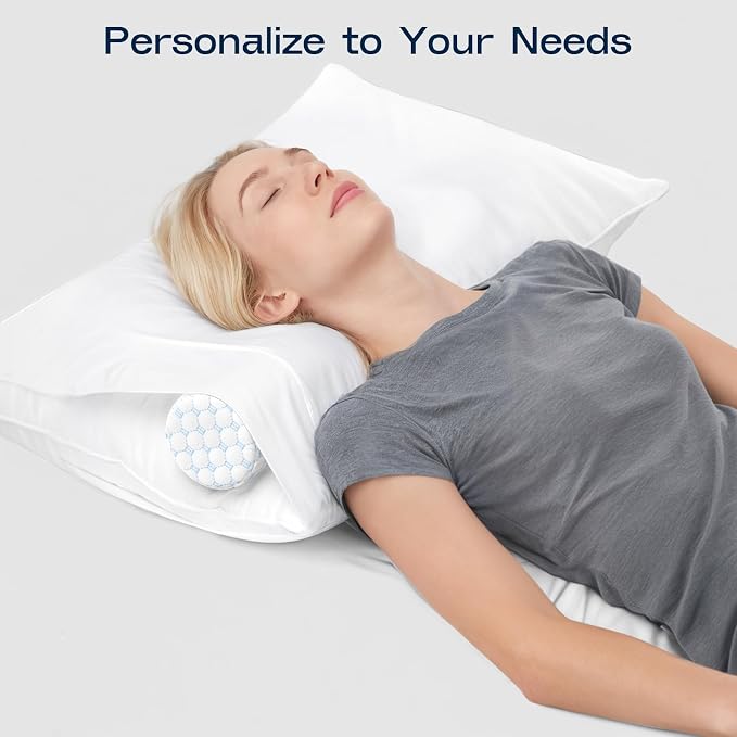 Neck Roll Pillow, Memory Foam Neck Support Pillows, Round Neck Pillows - Image 5