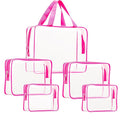 5Pcs Crystal Clear PVC Travel Toiletry Bag Kit by ROYBENS