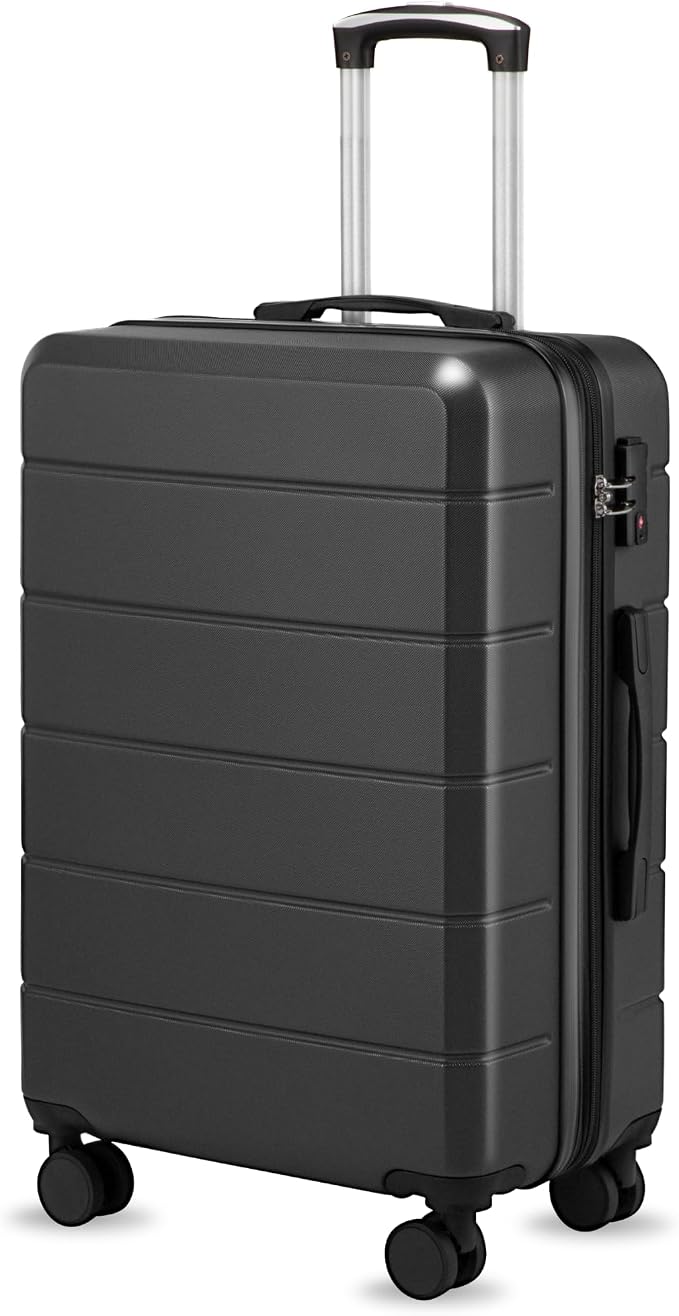 24 Inch Luggage with Spinner Wheels, Expandable Hardside Medium Checked Suitcase by YOETEY