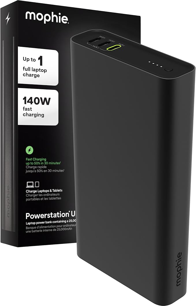 Mophie Powerstation Ultra 25, 000mAh Laptop Power Bank – 140W USB-C PD Fast by mophie