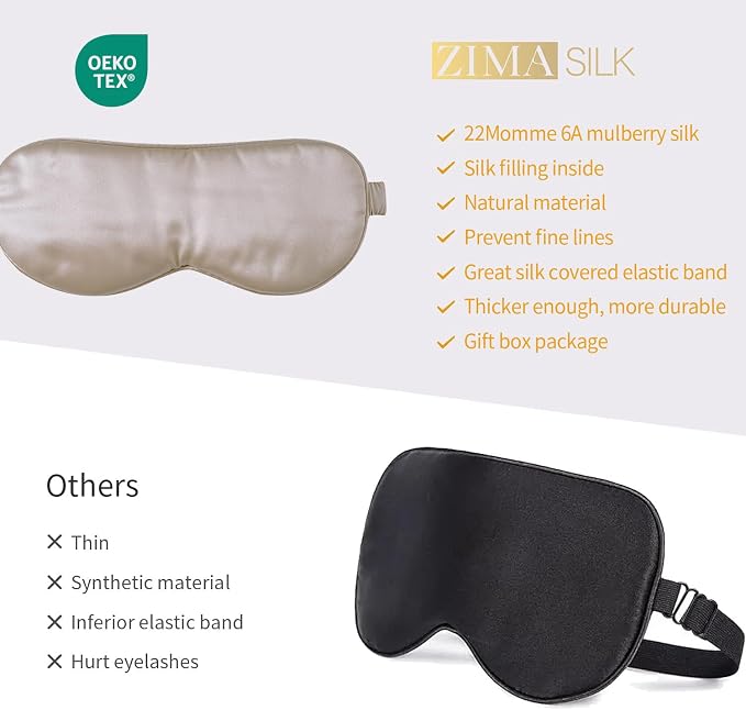 ZIMASILK Adjustable 100% 22 Momme Mulberry Silk Sleep Mask - Image 6
