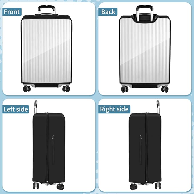 Yotako Upgraded Double Zippered Transparent PVC Suitcase Cover, No Disassembly - Image 7