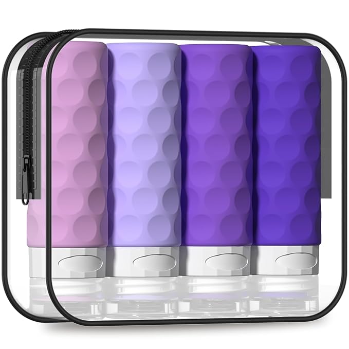 Travel Bottles for Toiletries, BPA Free Leak Proof Premium Silicone Bottles by Silevoler