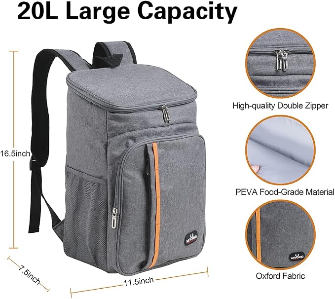 CODOBON Cooler Backpack 20L Insulated Backpack Coolers Lightweight Leak-Proof - Image 2