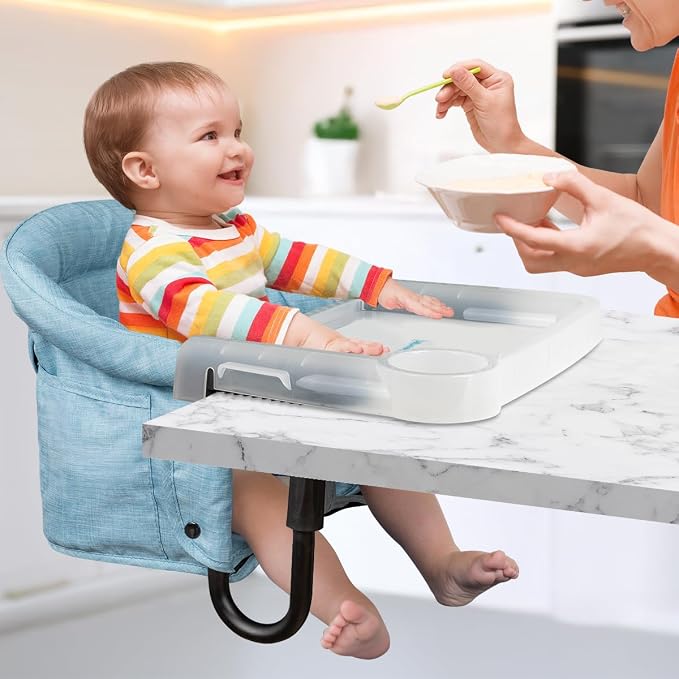 Hook On Chair with Removable Dining Tray, Portable Hook-On Chairs with Storage - Image 6