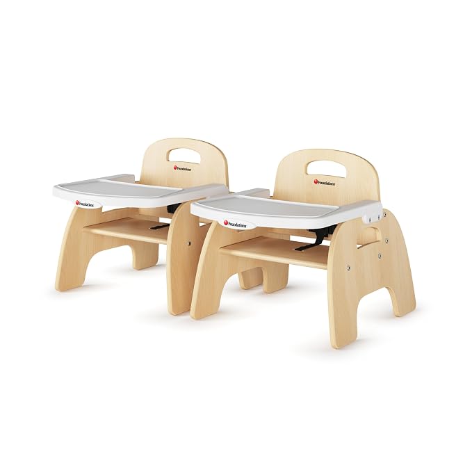 Foundations Easy Serve Low Wood Feeding Chairs Multipack, Adjustable Harness by FoundationsChildrensProducts
