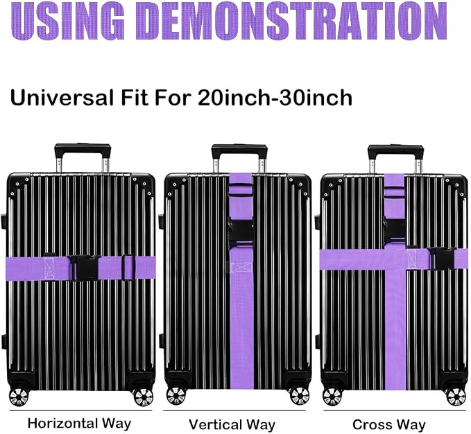Luggage Straps for Suitcases TSA Approved-2 Pack Bright Personalized Luggage - Image 4