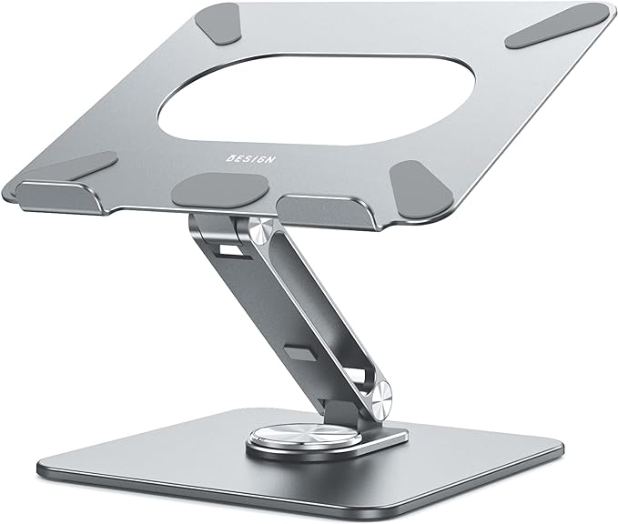 BESIGN LSX7 Laptop Stand with 360° Rotating Base, Ergonomic Adjustable Notebook by BESIGN