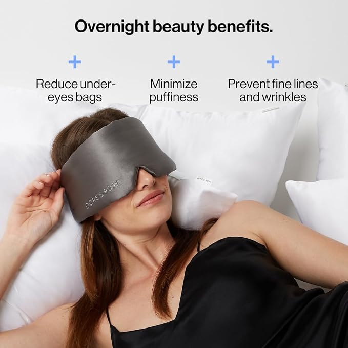 Dore & Rose Deep Sleep Mask Light Blocking, 23 Momme Mulberry Silk Eye Mask - Image 5