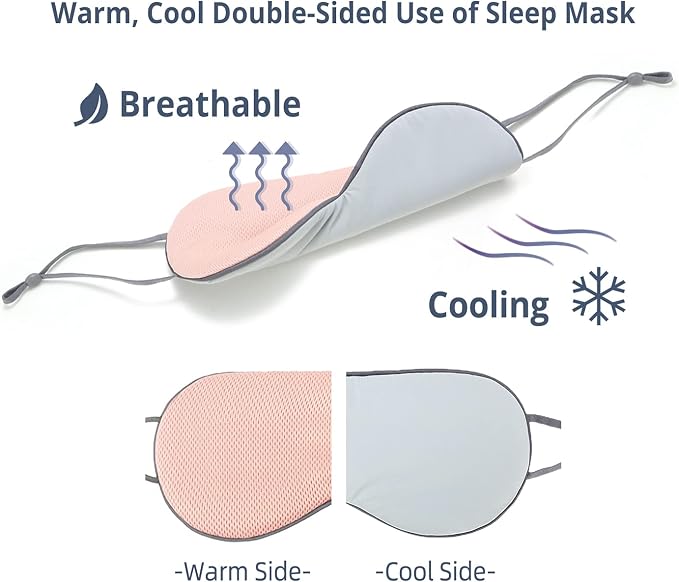 Sleeping Mask 2 Pack, Cool Double-Sided Use of Sleep Mask, Super Soft Blindfold - Image 2