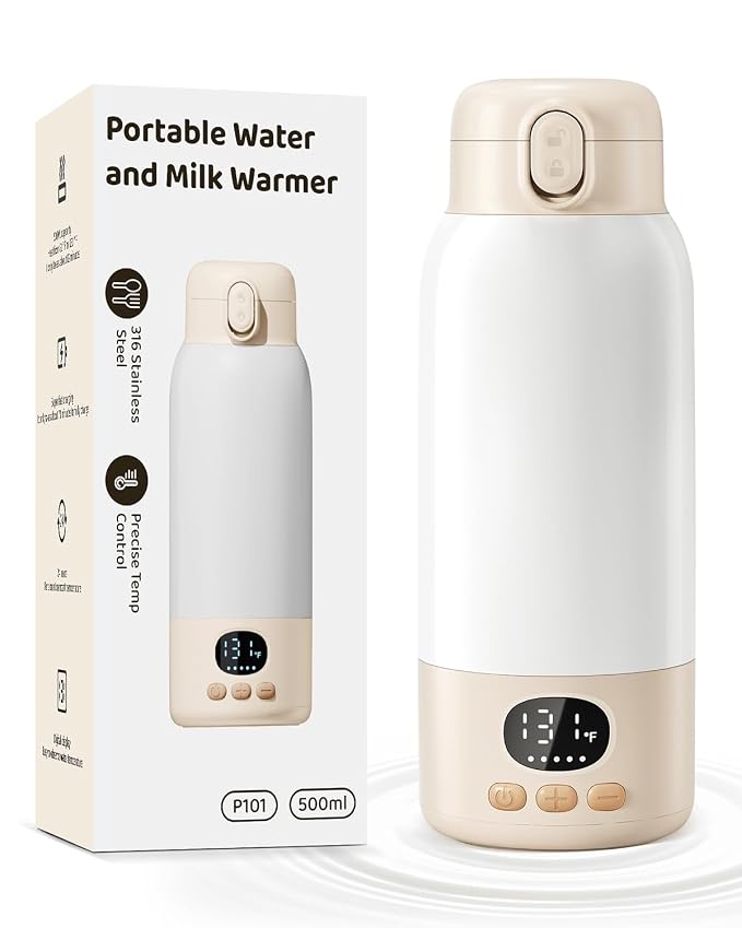 Portable Bottle Warmer for Travel, 17 Ounces Milk Warmer for Baby Breastmilk by Lxlu
