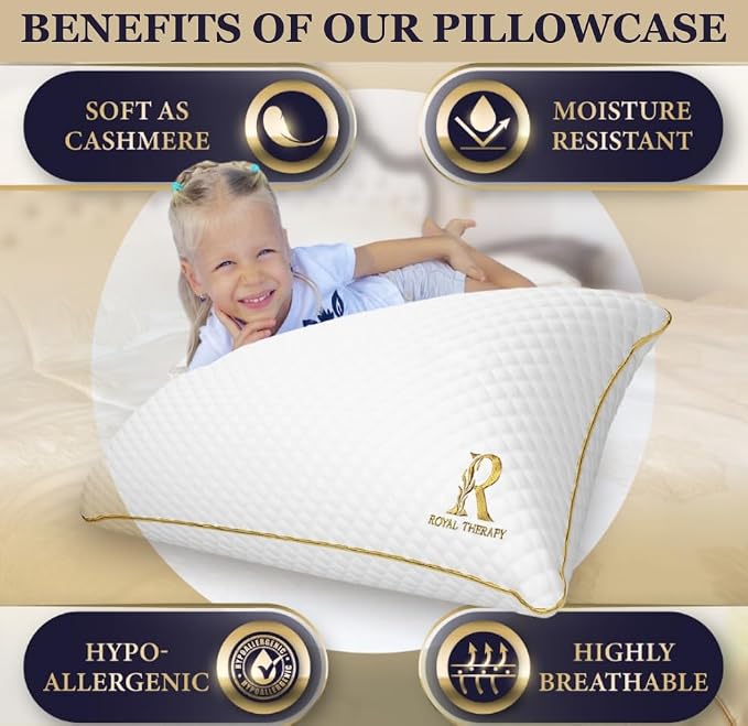 Royal Therapy Pillows Queen Size Set of 2, Shredded Memory Foam Queen, Rayon - Image 7
