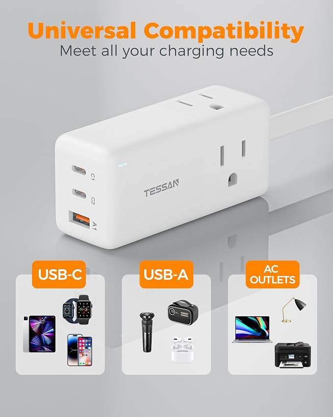 TESSAN USB Charging Station PD 65W, USB C Charger Blocks - Image 6